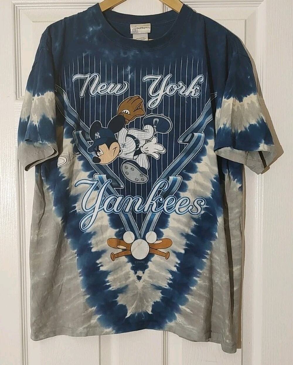 Men’s Vintage Mickey Mouse X New York Yankees T-Shirt Tie-Dye - Large